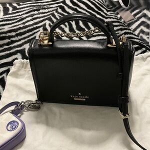 Kate Spade Black Satchel with Gold Accents